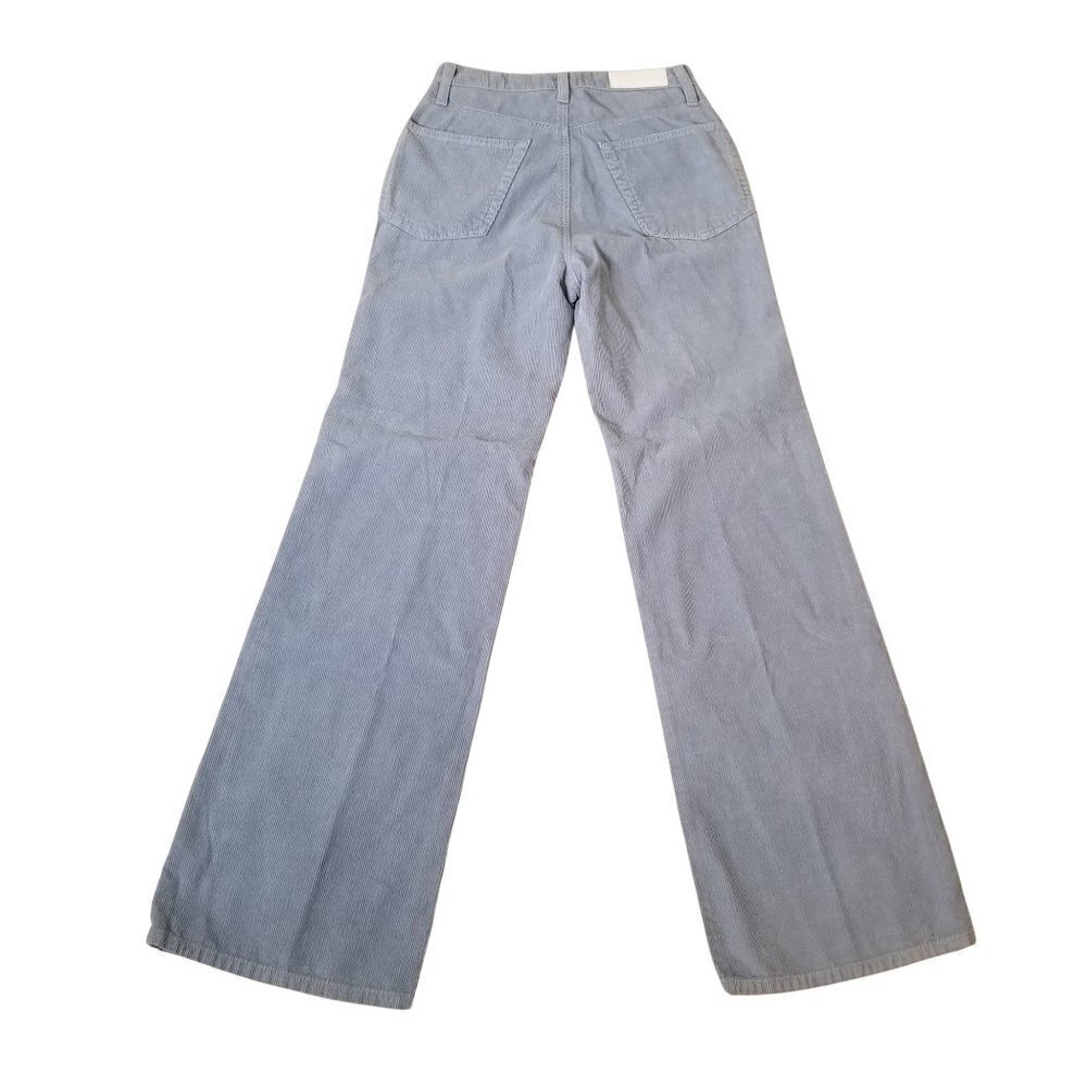 Re/Done 70s Blue Gray Corduroy Wide Leg Jeans Pants Size 26 - Picture 3 of 10